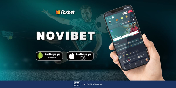 Schermata dell'app Novibet che mostra la homepage con sezioni per sport, casino e offerte live